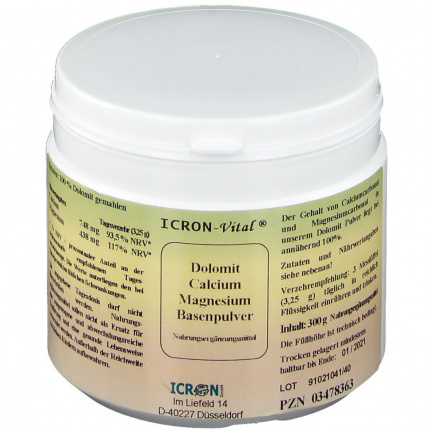Dolomite calcio magnesio basi in polvere Icron Vital 300 gr  ( Dolomit Calcium Magnesium Basen Pulver Icron Vital  300 gr  )