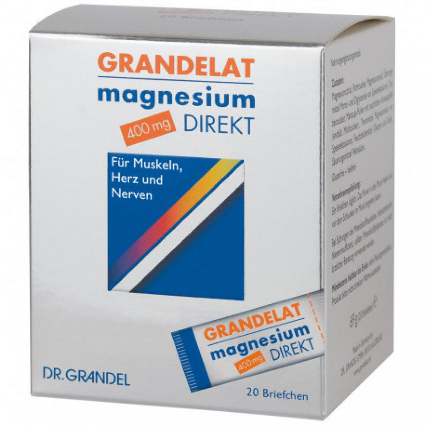 Magnesio Diretto 400 mg Grandelat per muscoli, cuore e nervi 20 bustine ...