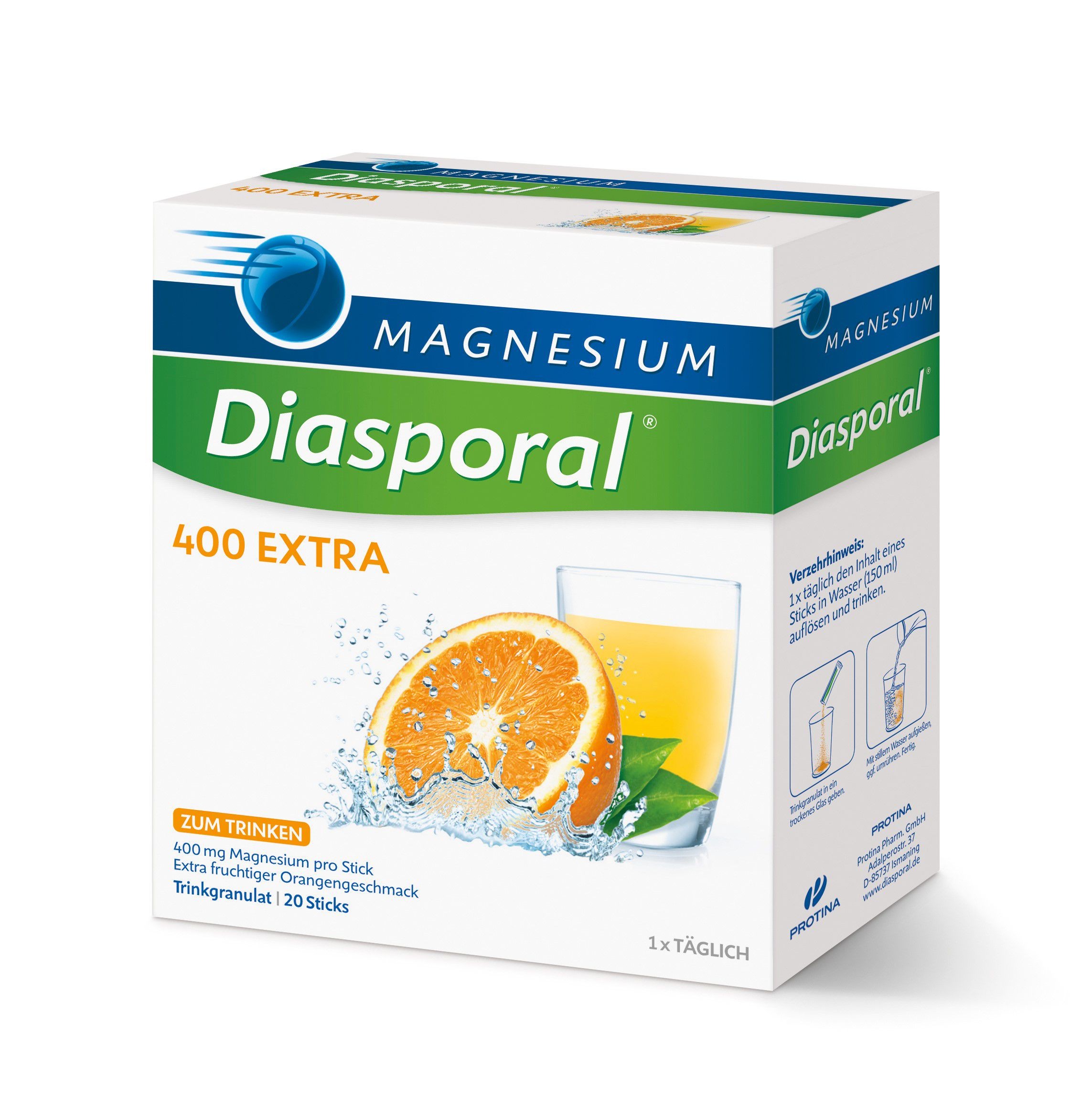 Magnesio Diasporal 400 Extra granulato da bere 20 bustine  (Magnesium-Diasporal 400 Extra Trinkgranulat 20 stk)