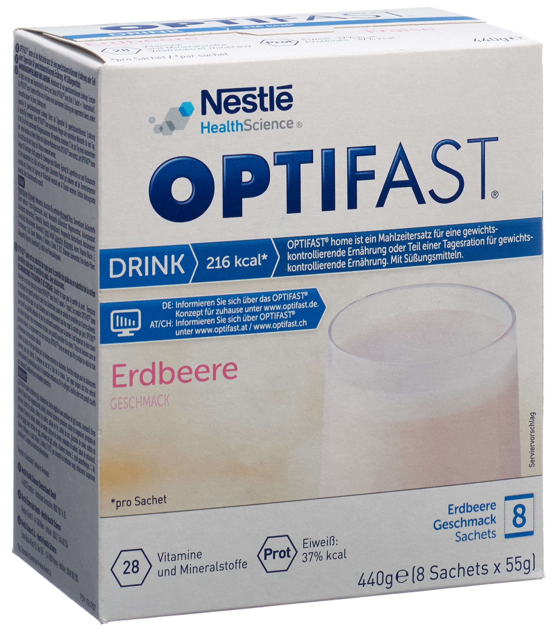 OPTIFAST Bevanda alla Fragola 8 x 55 gr  ( OPTIFAST Drink Erdbeere 8 x 55 gr  )