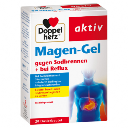 Gel per lo stomaco Doppelherz contro bruciore di stomaco + reflusso 20 pz  (Doppelherz Magen-Gel gegen Sodbrennen + bei Reflux 20 stk)