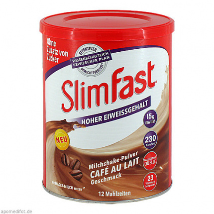 Cafe au Lait in polvere sottile e veloce 438 gr    ( Slim-Fast Pulver Cafe au Lait 438 gr  )