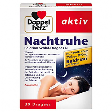 Doppelherz riposo notturno valeriana sonno Dragees N  30 pz  (  Doppelherz Nachtruhe Baldrian-Schlaf Dragees N 30 stk  )