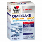 Doppelherz system Omega-3 Premium 1500 Cuore, Cervello e Difese immunitarie 120 capsule ad alto dosaggio