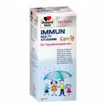 Doppelherz System Immun vitamine ed oligoelementi per il sostegno delle difese immunitarie di tutta la famiglia 250 ml  gusto frutti tropicali