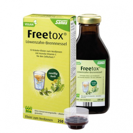 Freetox Tarassaco Ortica 12 Elix alle erbe. biologico 250 ml   ( Freetox Löwenzahn-Brennnessel 12-Kräuter-Elix. bio 250 ml )