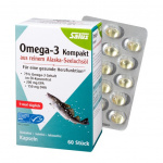 Salus Omega-3 compact da puro olio di merluzzo dell'Alaska  60 pz  per Cuore, Cervello e Vista