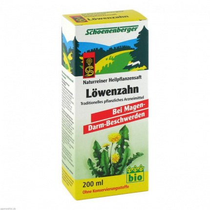 SUCCHI DI PIANTE MEDICINALI TARASACCO SCHOENENBERGER 200 ml (LOEWENZAHN SCHOENENBERGER HEILPFLANZENSÄFTE 200 ml)