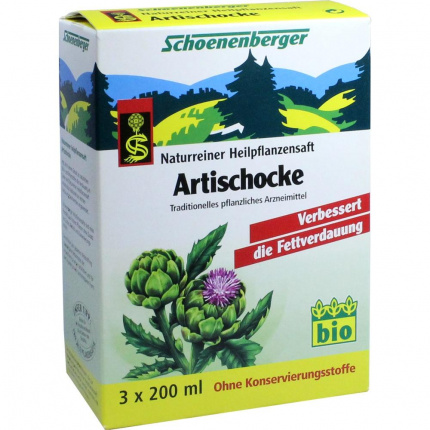 SUCCO DI CARCIOFI SCHOENENBERGER  3 x 200 ml (ARTISCHOCKENSAFT SCHOENENBERGER 3x 200 ml)