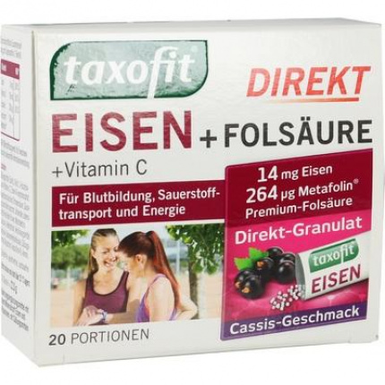 taxofit granulato diretto di ferro + acido folico 20 pz  (  taxofit Eisen + Folsäure Direktgranulat 20 stk )