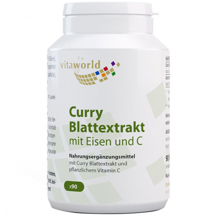 Estratto di foglie di curry con ferro e C 90 pz  (  Curry Blattextrakt mit Eisen und C  90 stk  )