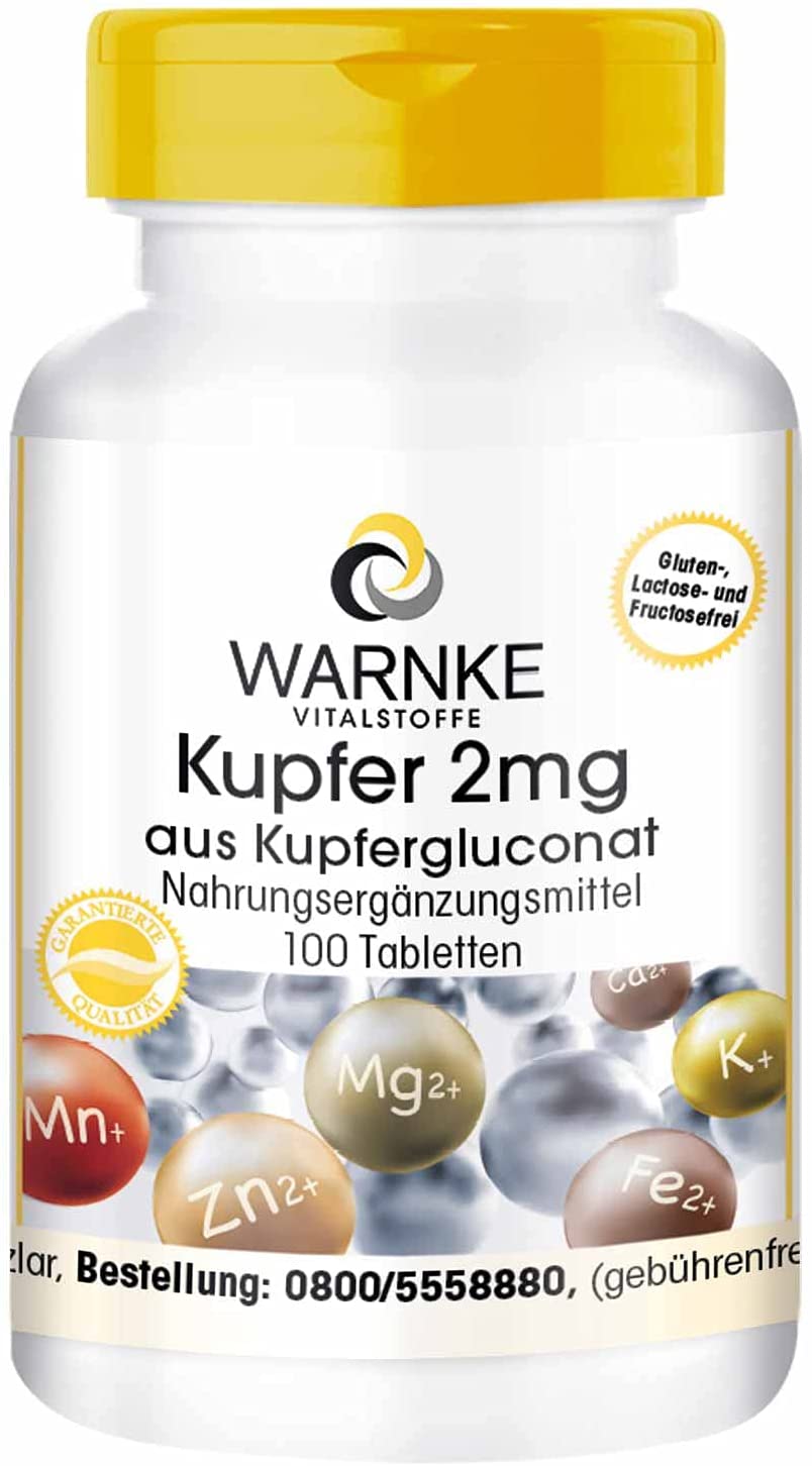 Rame 2 mg da gluconato di rame  100 pz   ( Kupfer 2mg aus Kupfergluconat   100 stk )