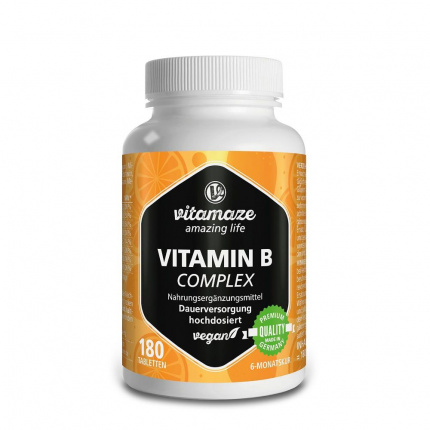 Complesso di vitamina B vegano ad alto dosaggio 180    ( Vitamin B-Complex hochdosiert vegan 180 stk )