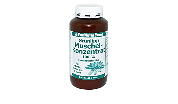 Concentrato di cozze verdi 100% cavalli cani gatti 150 gr  ( Grünlippmuschel Konzentrat 100% Pferde Hunde Katze  150 gr  )