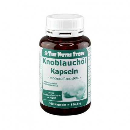 Olio d'aglio 280 mg con rivestimento enterico  360 pz  (  Knoblauchöl 280mg magensaftresistent 360 stk )