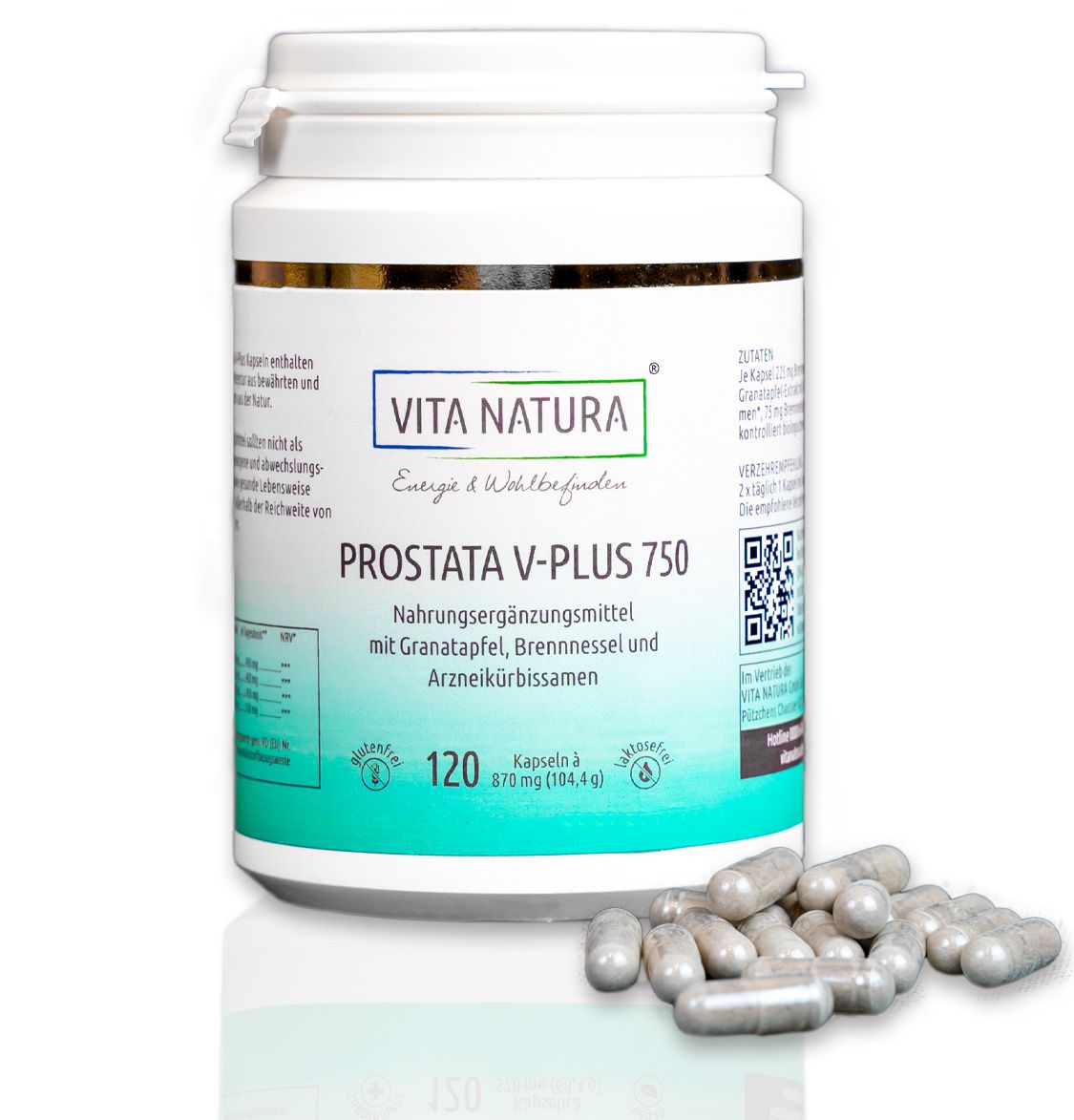 Prostate V-Plus 750 mg capsule vegetali  120 pz  ( Prostata V-Plus 750 mg Vegikapseln  120 stk )