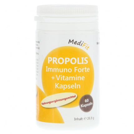 Propoli Immuno Forte + capsule vitaminiche MediFit 60 pz     ( Propolis Immuno Forte + Vitamine Kapseln MediFit 60 stk )