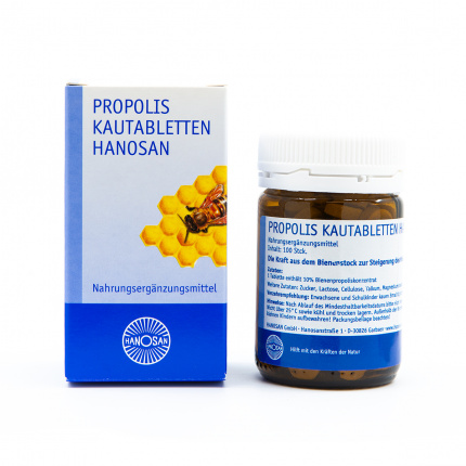 PROPOLI COMPRESSE MASTICABILI HANOSAN  100 pz  (  PROPOLIS KAUTABLETTEN HANOSAN  100 stk )