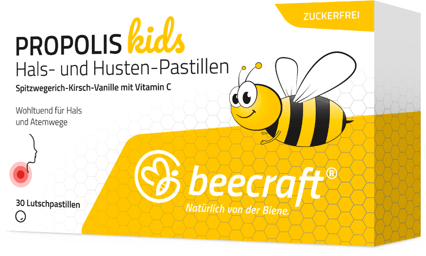 Beecraft propoli pastiglie per la gola e la tosse bambini 30 pz    (  beecraft Propolis Hals-Husten-Pastillen Kids  30 stk )